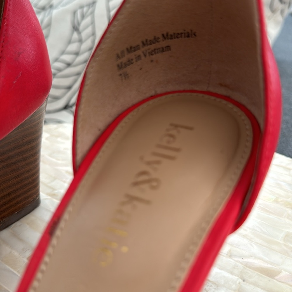 Sale 🔥Orange-red wedge sandals, ankle strap size 7.5 - Picture 5 of 12